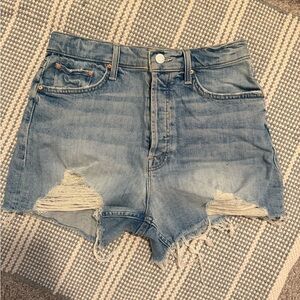 MOTHER Ultra High Waisted Tomcat Kick Fray Short